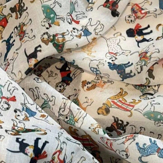 1pcs Cartoon Dog Print Silk Scarf Female Small Square Scarf Cartoon Fashion Versatile Decorative Neck Protecting Bandana Hijab
