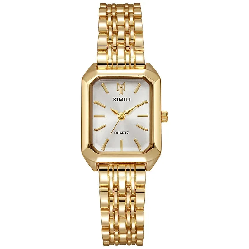 Hot Selling 2025 Fashion Women's Minimalist Square Quartz Watch Casual Sports Orange Silicone Women Gift Clock Watches