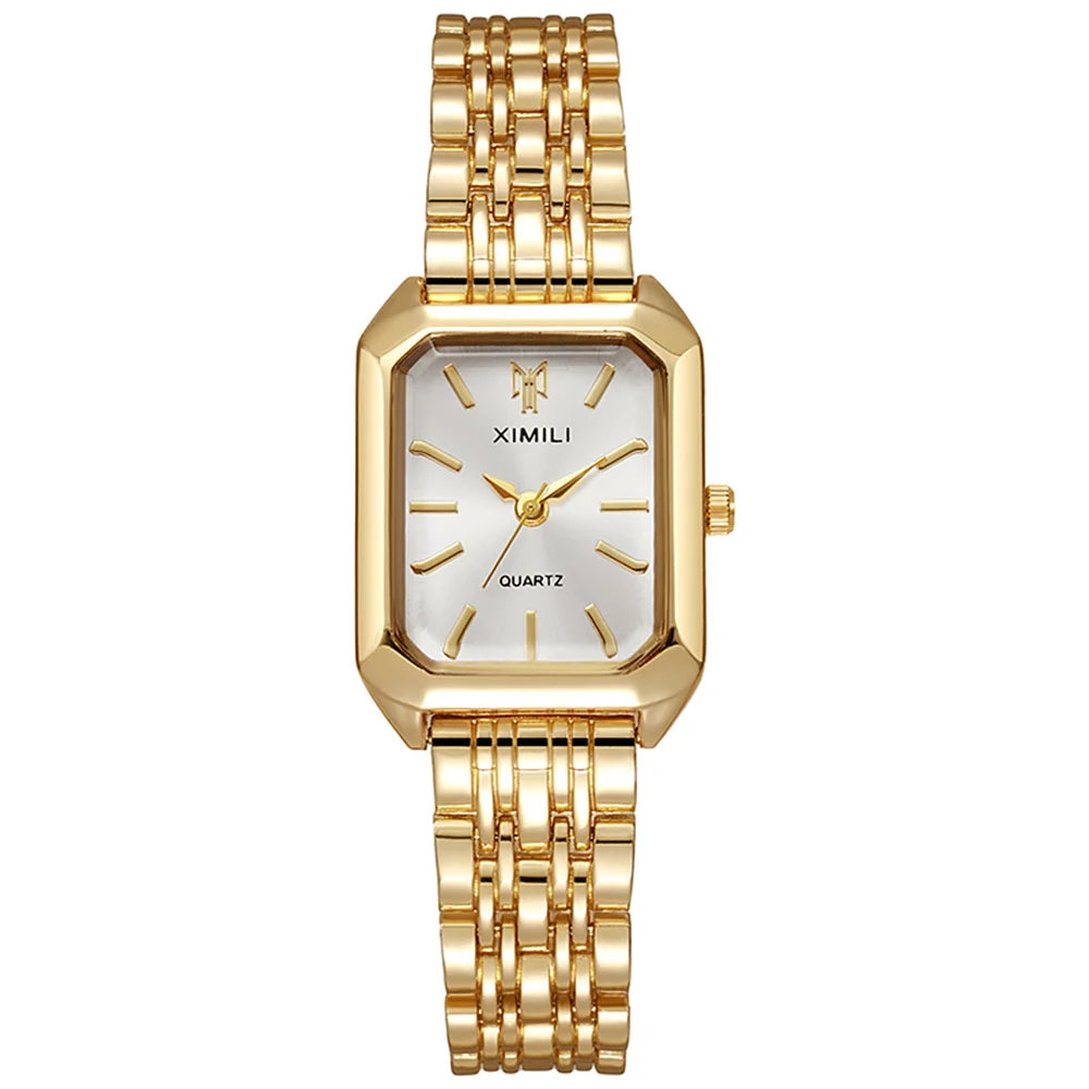 Hot Selling 2025 Fashion Women's Minimalist Square Quartz Watch Casual Sports Orange Silicone Women Gift Clock Watches