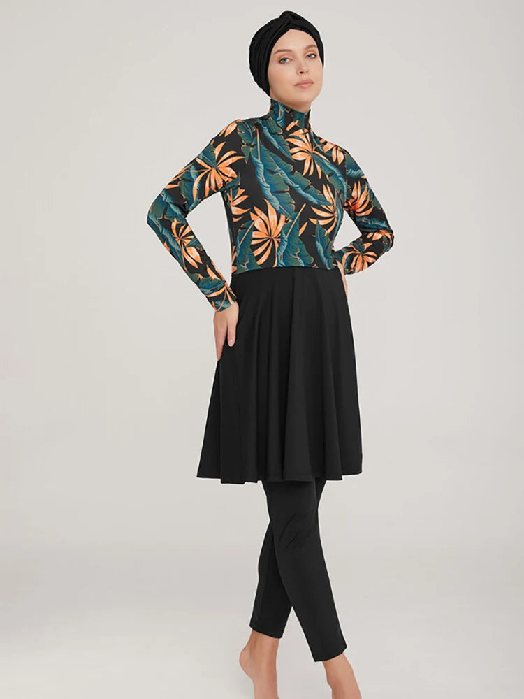 3PCS Burkini Muslim Swimwear Long Burkini Islamic Swimwear Modest Swimsuit Women Skirt for Swimsuit Prayer Clothes Women