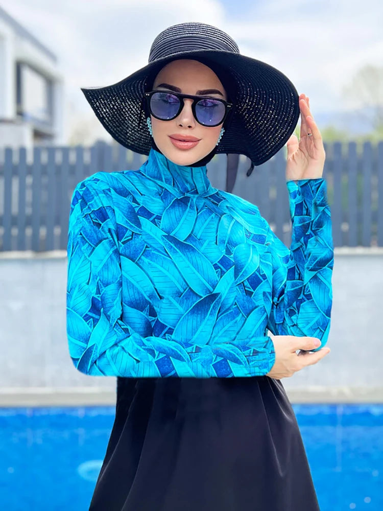 3PCS Burkini Muslim Swimwear Long Burkini Islamic Swimwear Modest Swimsuit Women Skirt for Swimsuit Prayer Clothes Women