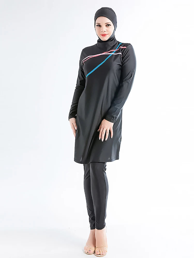 3PCS Burkini Muslim Swimwear Long Burkini Islamic Swimwear Modest Swimsuit Women Skirt for Swimsuit Prayer Clothes Women