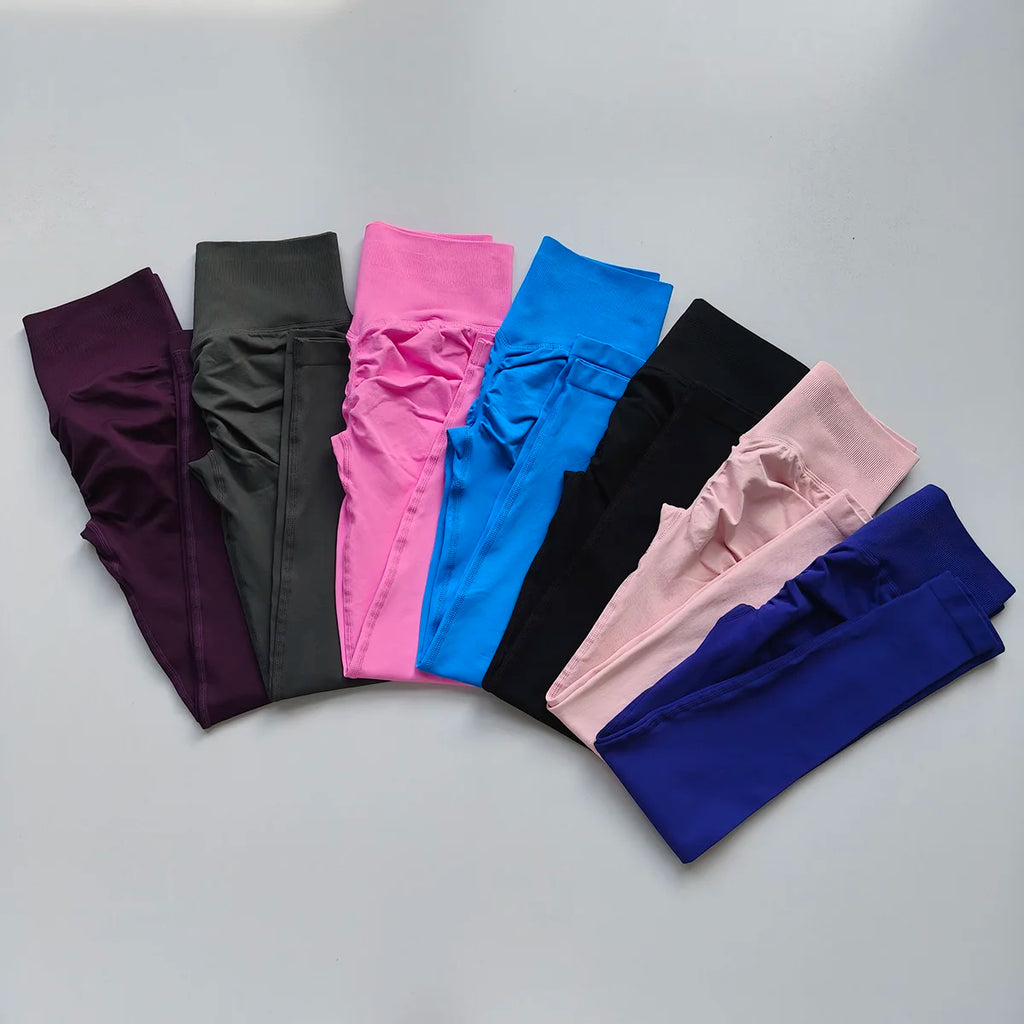 Women's High Waist Seamless Gym Yoga Leggings Push-Up Sport Tights High Elastic Fitness Running Pants Hip Lift Gym Pilates Wear